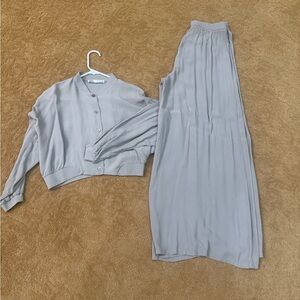 Zara Light Gray Straight Leg Pants